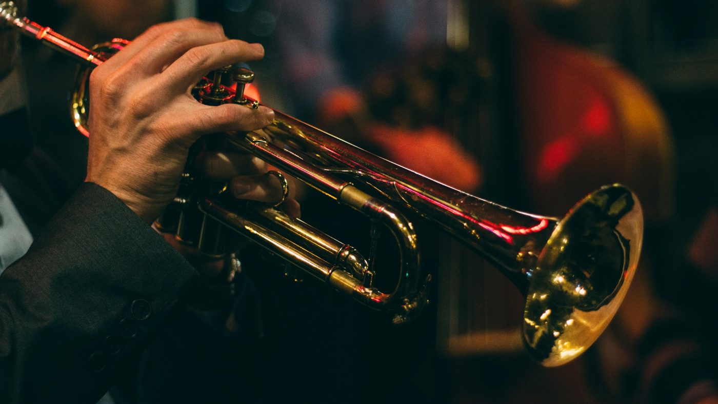 Jazz trumpeter performing live